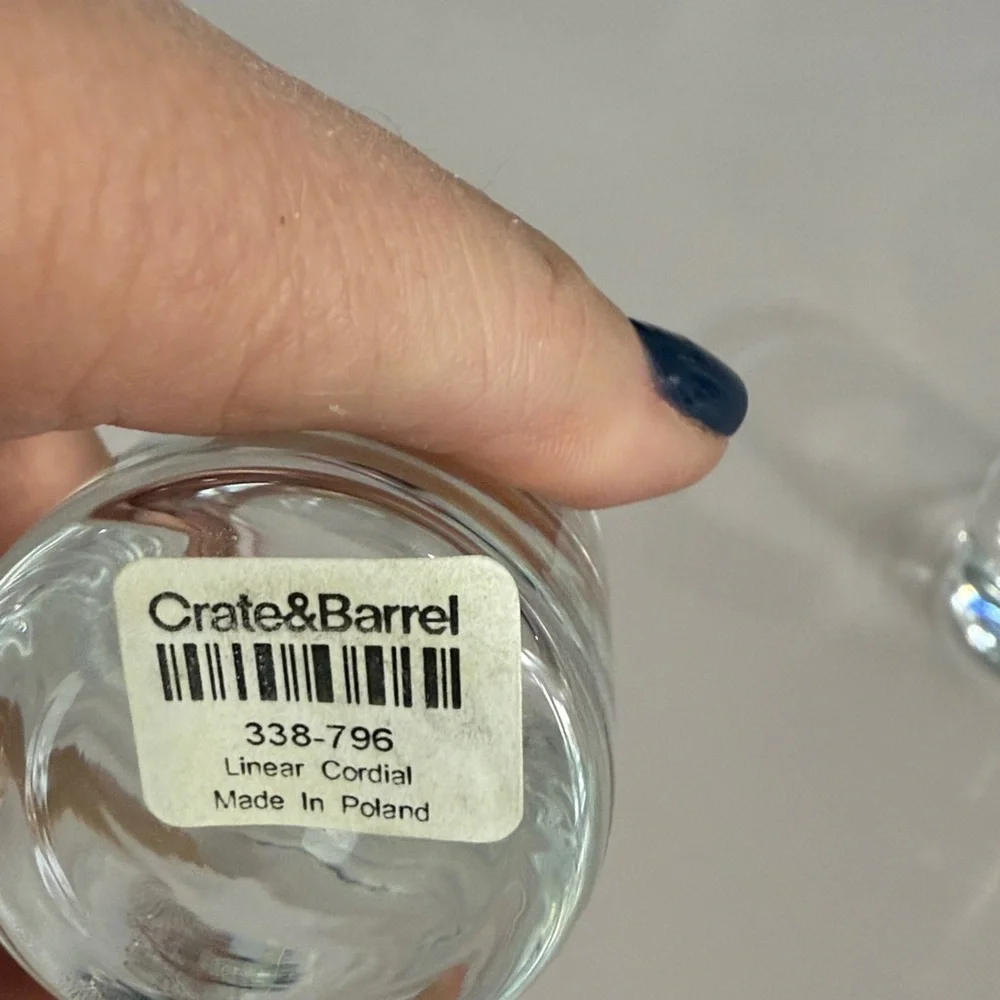 Crate&Barrel Clear Glass Shot Glass Duo